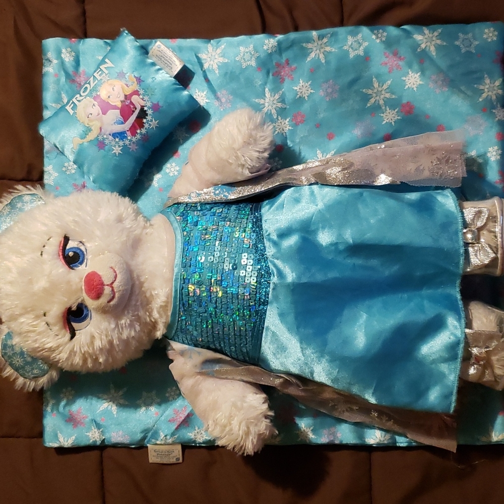 Frozen Build-a-Bear white bear w/dress and accessories